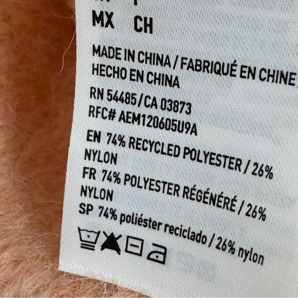 American Eagle Outfitters Cropped Bow Front Sweater Peach Small - Picture 12 of 14